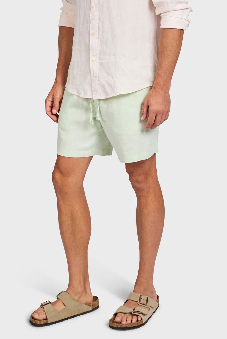Academy Brand Men's Riviera Linen Shorts - Glass Green Academy Brand