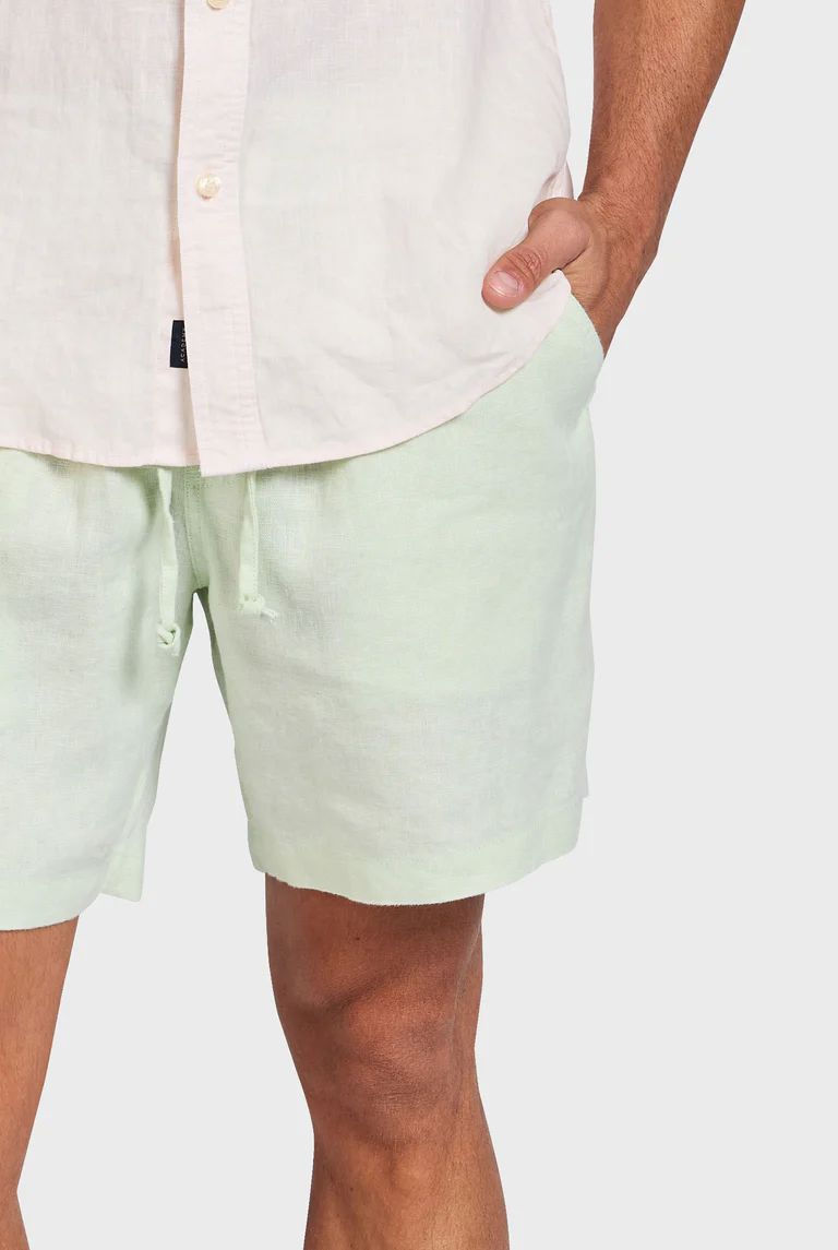 Academy Brand Men's Riviera Linen Shorts - Glass Green Academy Brand
