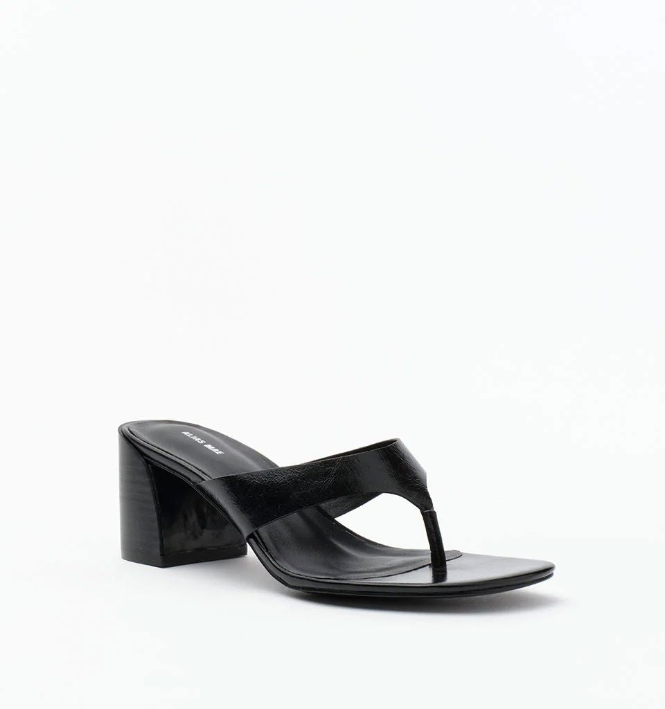 Alias Mae May - Black Oily Crinkle Leather Slides Alias Mae