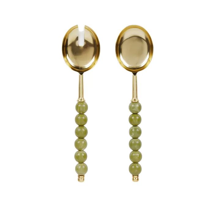 Amalia Set of 2 Stainless Steel / Resin Server - Olive Salad Servers Coast to Coast Home