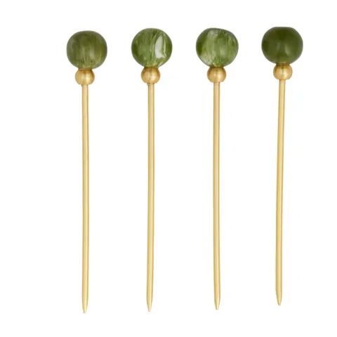 Amalia S/S Set of 4 Resin Pick - Olive/Gold Resin Pick Coast to Coast Home