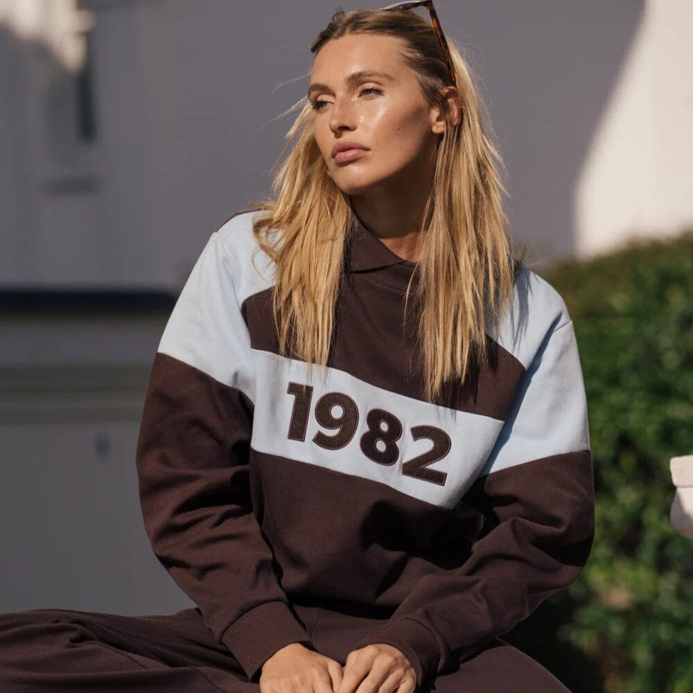 Araminta James 1982 Contrast Knit Sweater - Espresso Araminta James