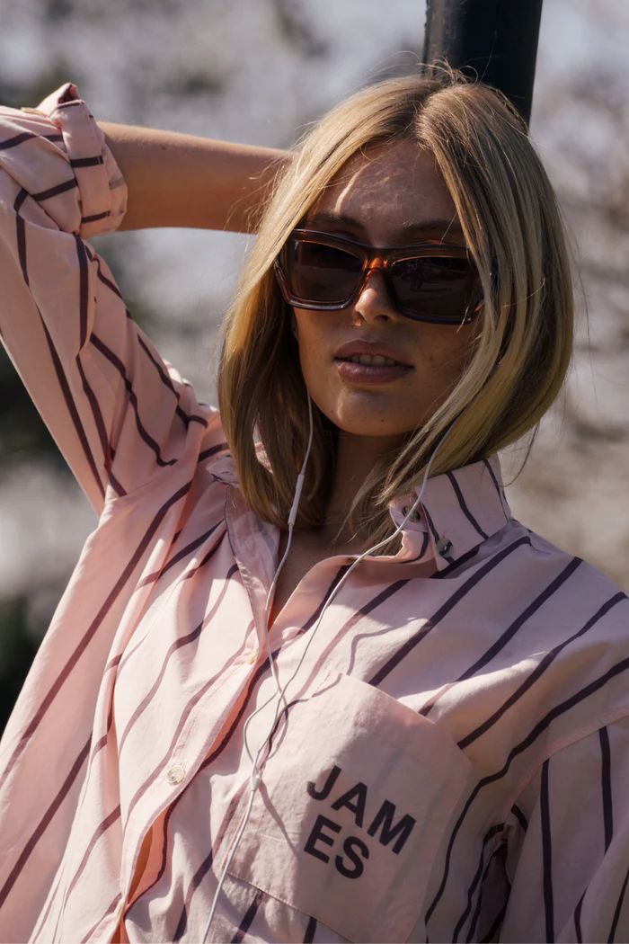 Araminta James Alpine Cotton Stripe Shirt - Light Blush Women's Shirt Araminta James