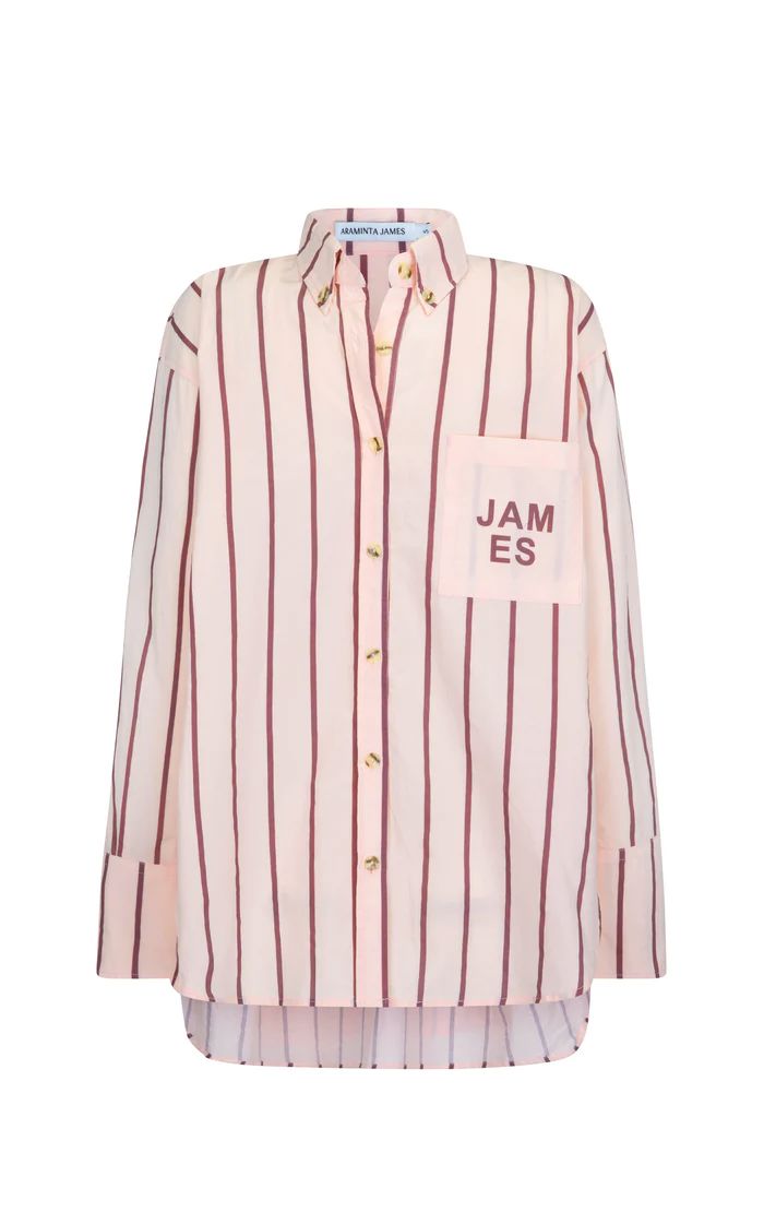 Araminta James Alpine Cotton Stripe Shirt - Light Blush Women's Shirt Araminta James