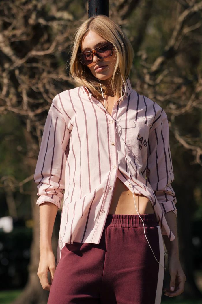 Araminta James Alpine Cotton Stripe Shirt - Light Blush Women's Shirt Araminta James