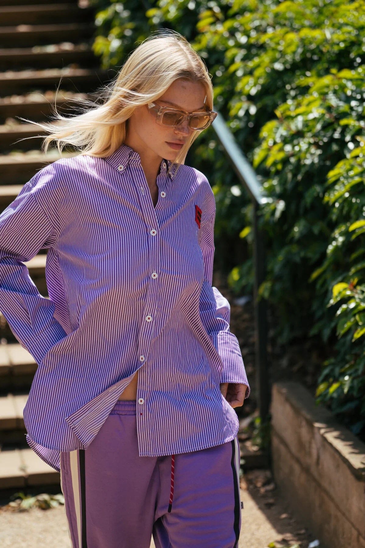 Araminta James Bisous Stripe Shirt - Violet Araminta James