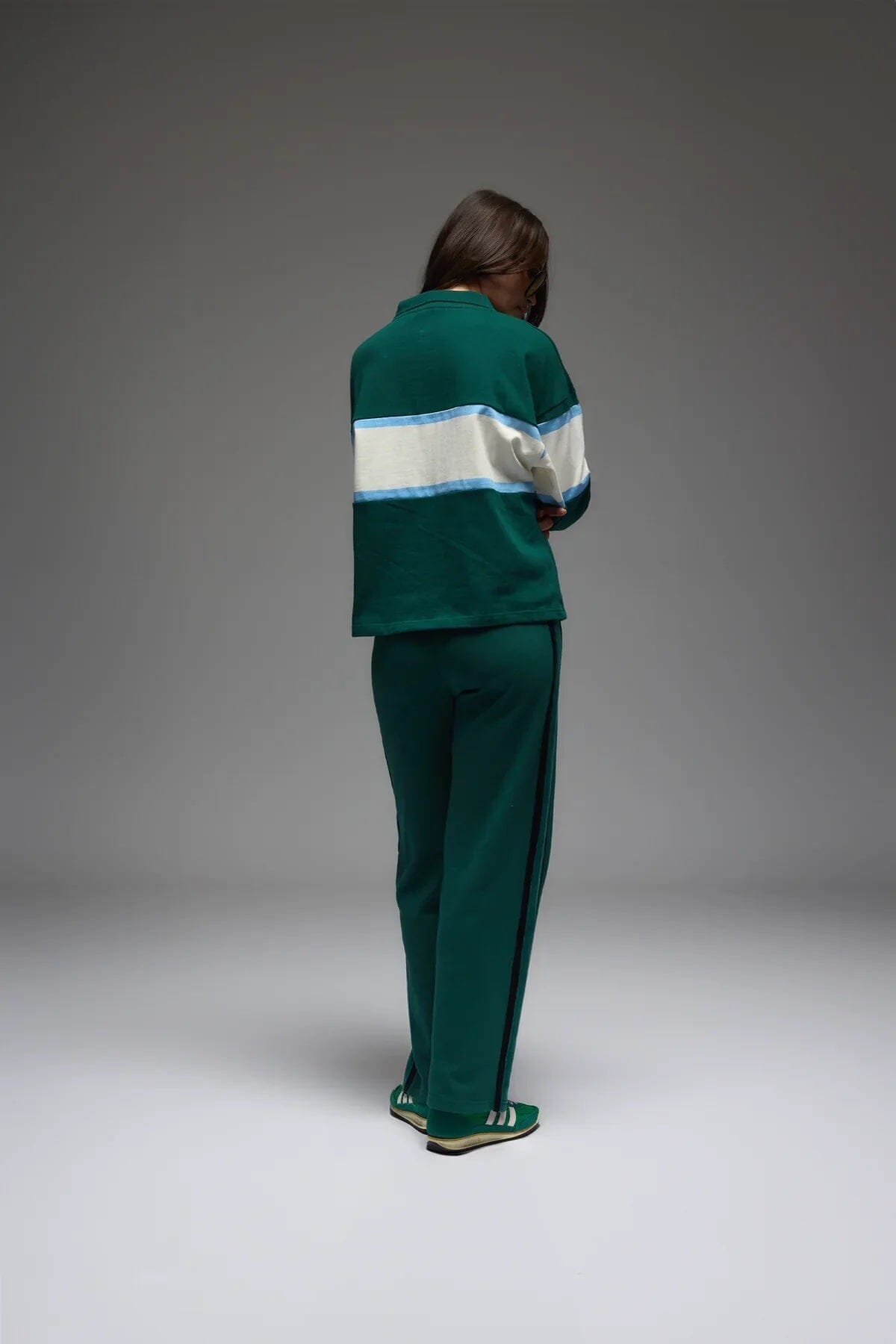 Araminta James GT Rugby Long Sleeve Polo Shirt - Forest Araminta James