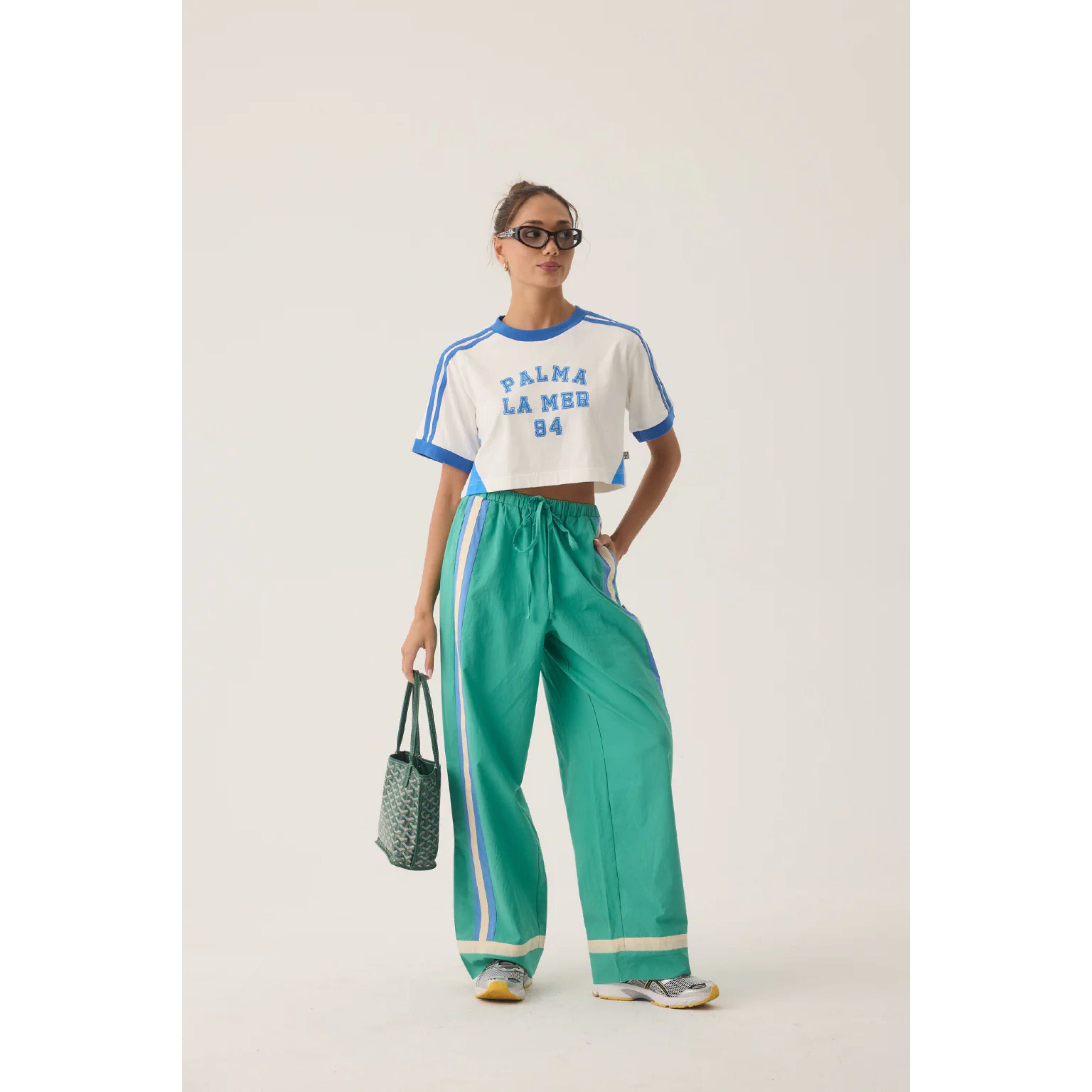 Araminta James La Mer Stripe Pants - Jade Green Araminta James