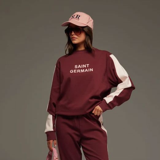 Araminta James Saint Germain Knit Sweatshirt - Red Wine Women's Sweater Araminta James