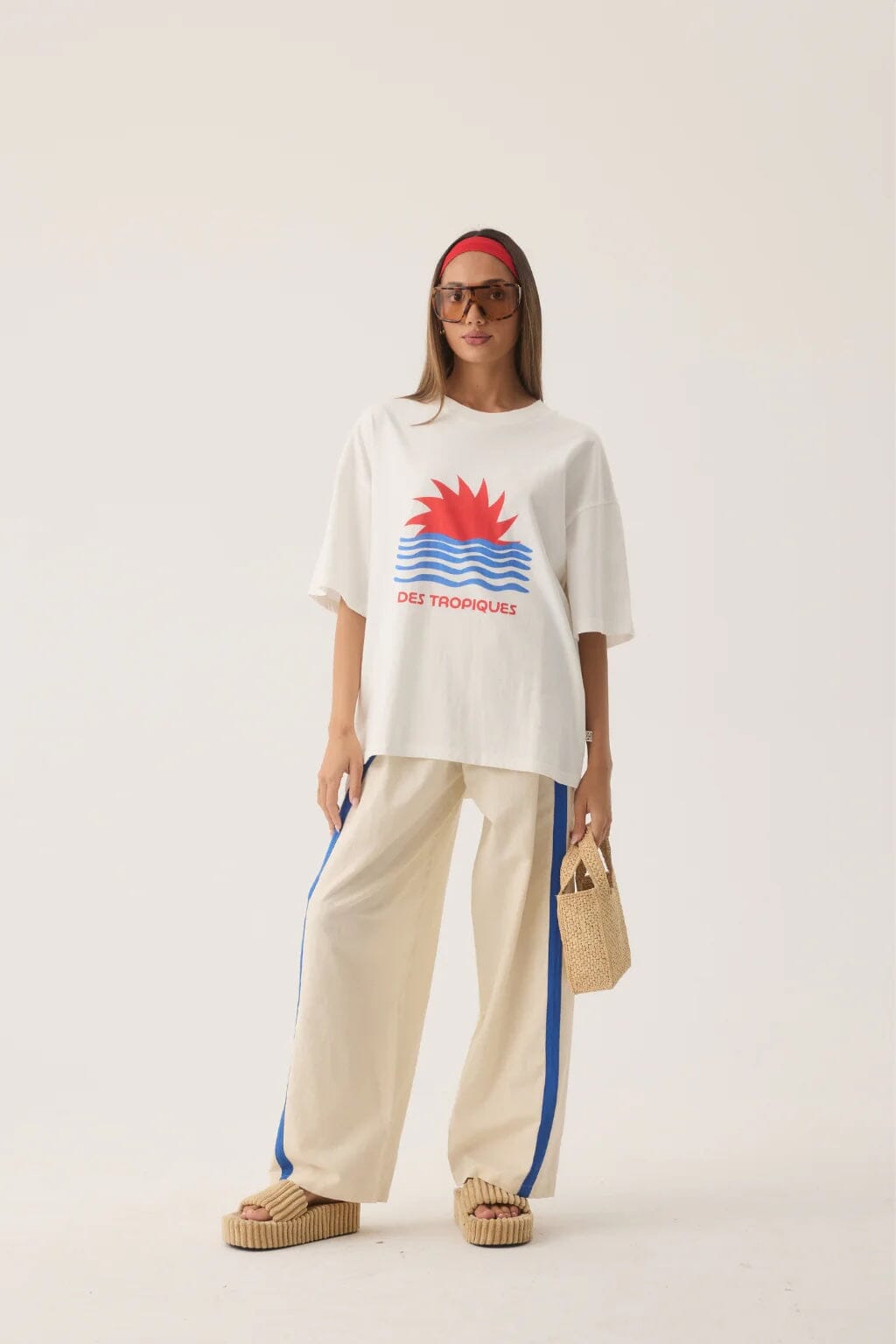Araminta James Tropiques Oversized Tee - Warm White Araminta James
