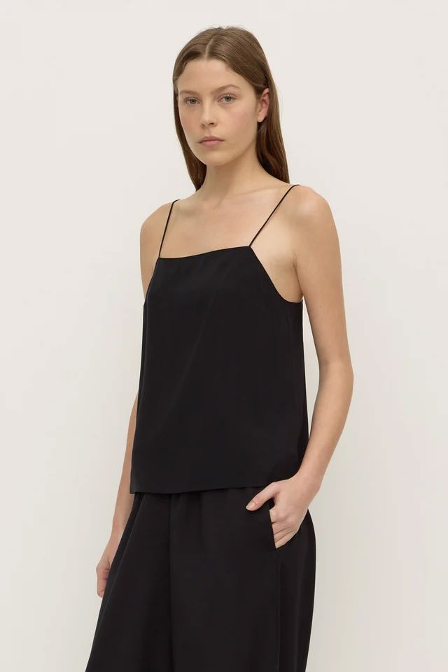 Assembly Label Aime Silk Tank - Black Tank Top Assembly Label