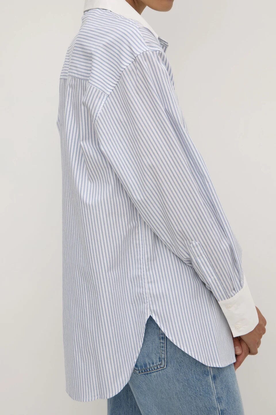 Assembly Label Alec Poplin Stripe Shirt - Blue/White Stripe Assembly Label