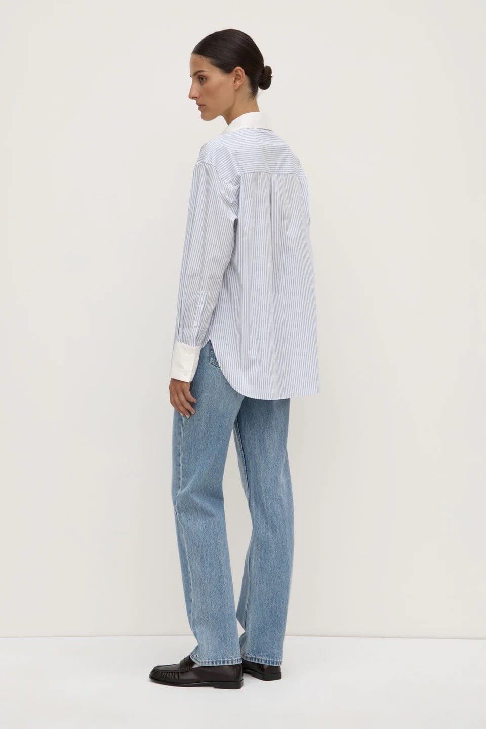 Assembly Label Alec Poplin Stripe Shirt - Blue/White Stripe Assembly Label