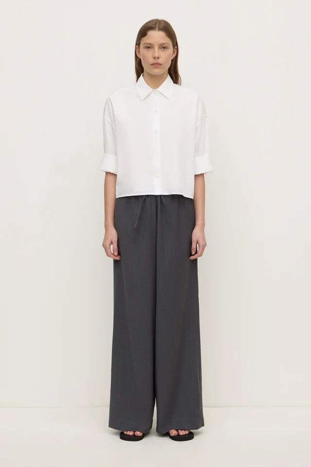 Assembly Label Aurora Cropped Cotton Poplin Shirt - White Women's Shirt Assembly Label