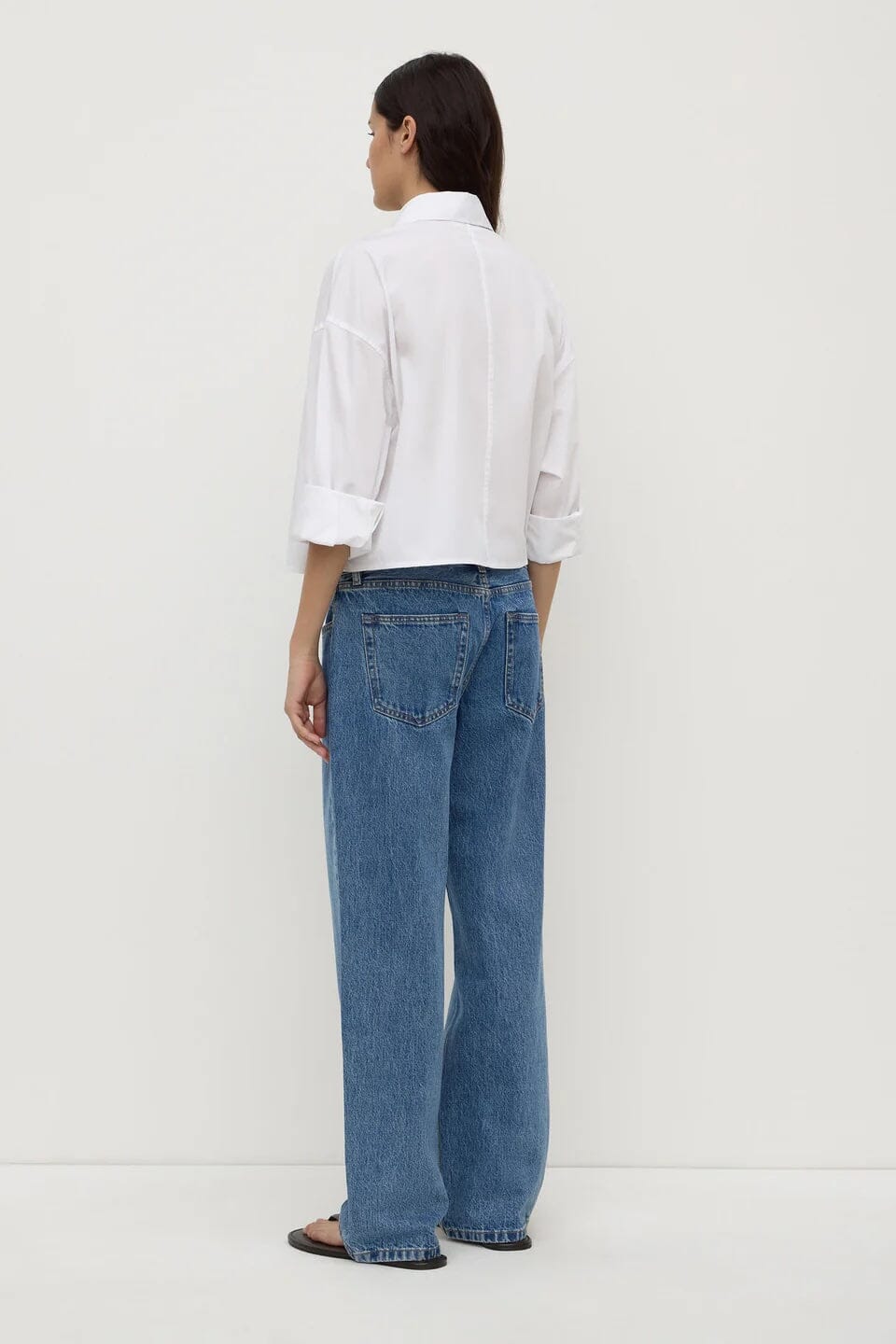 Assembly Label Aurora Cropped Poplin Shirt - White Assembly Label