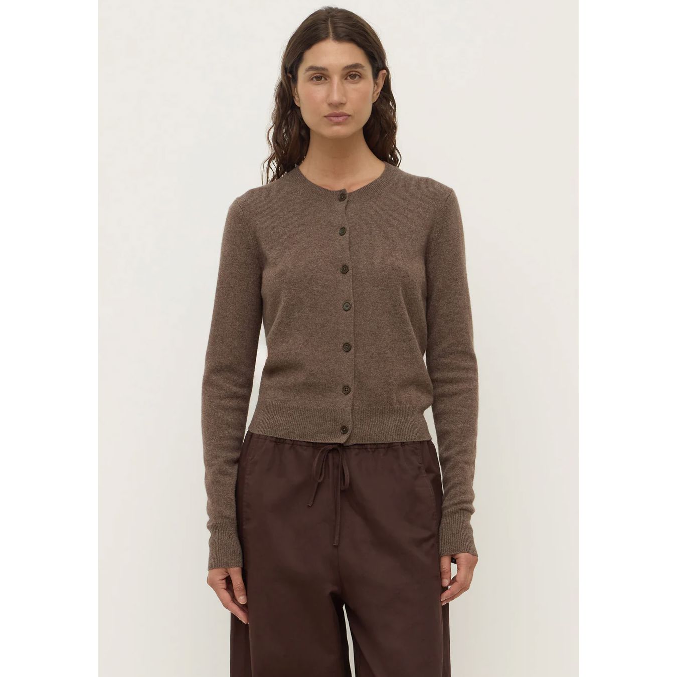 Assembly Label Benny Knit Cardigan - Cocoa Marle Assembly Label