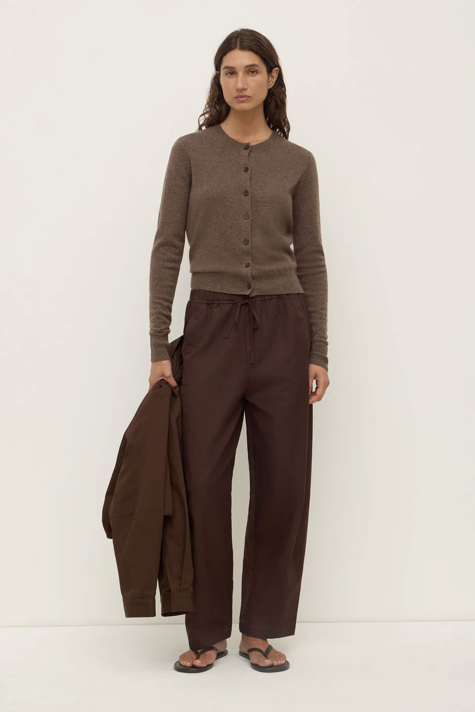 Assembly Label Benny Knit Cardigan - Cocoa Marle Assembly Label