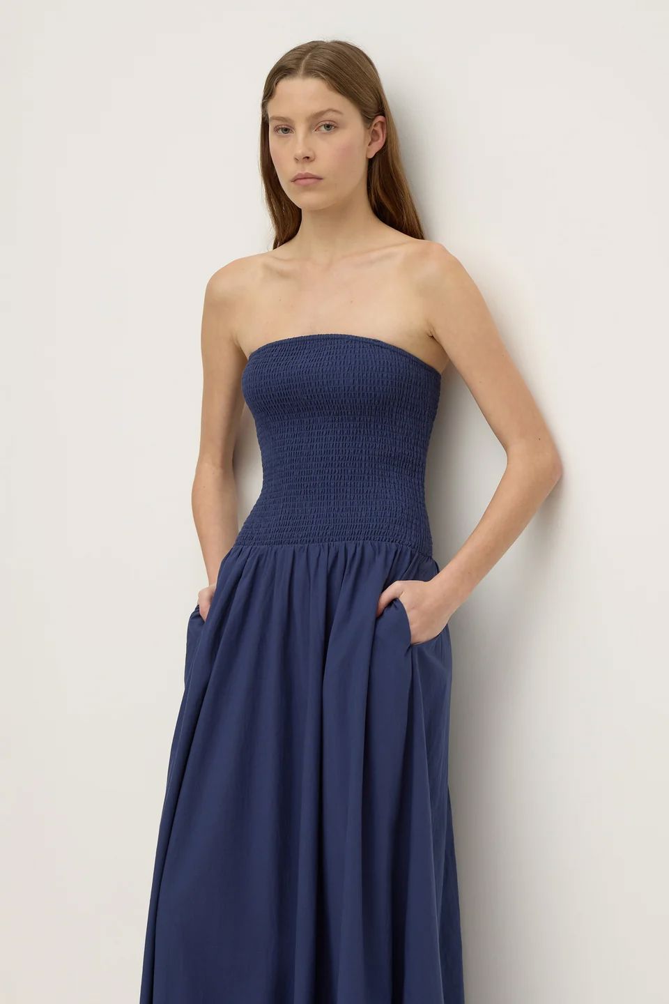 Assembly Label Connie Cotton Shirred Dress - Imperial Blue Assembly Label