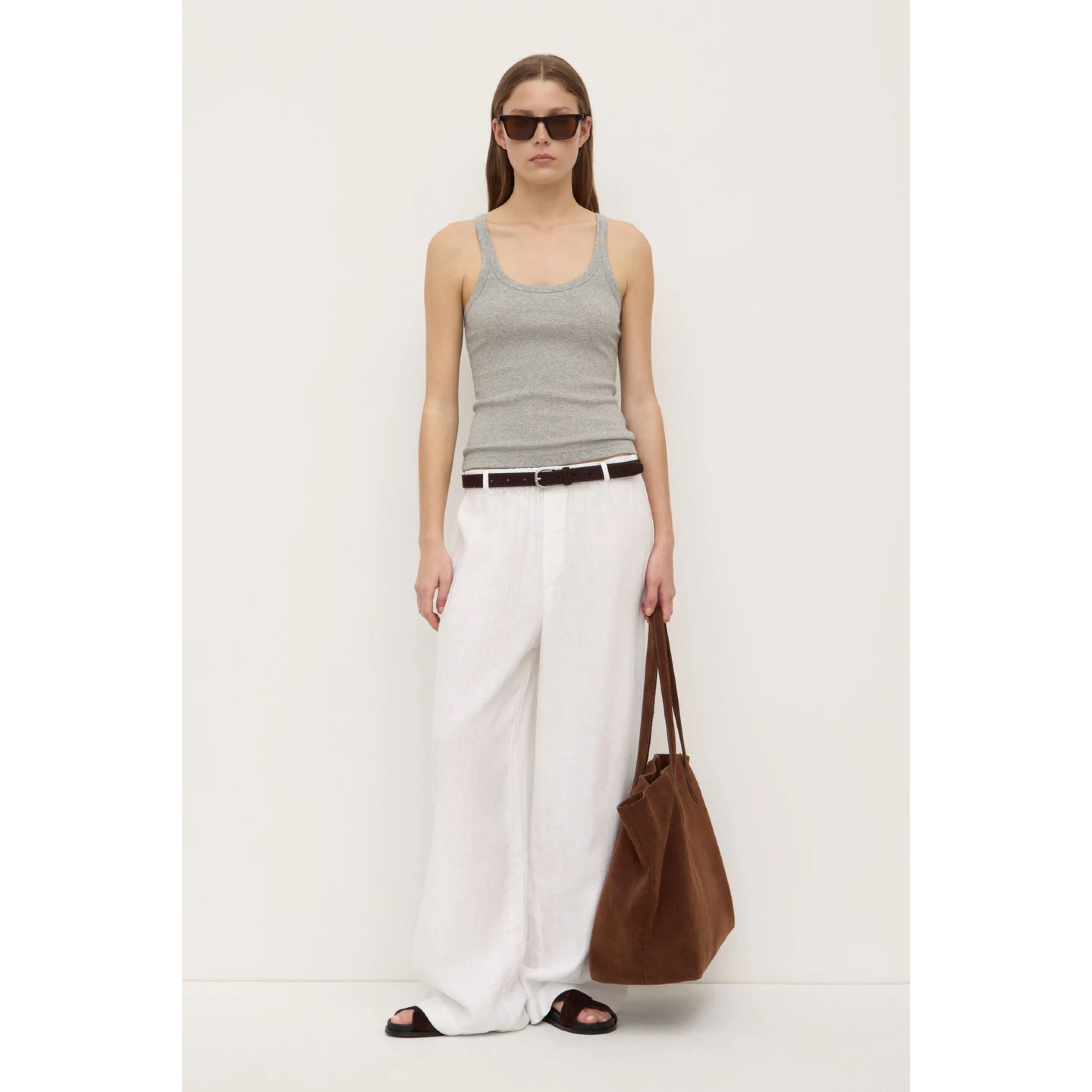 Assembly Label Everyday Linen Pant - White Assembly Label