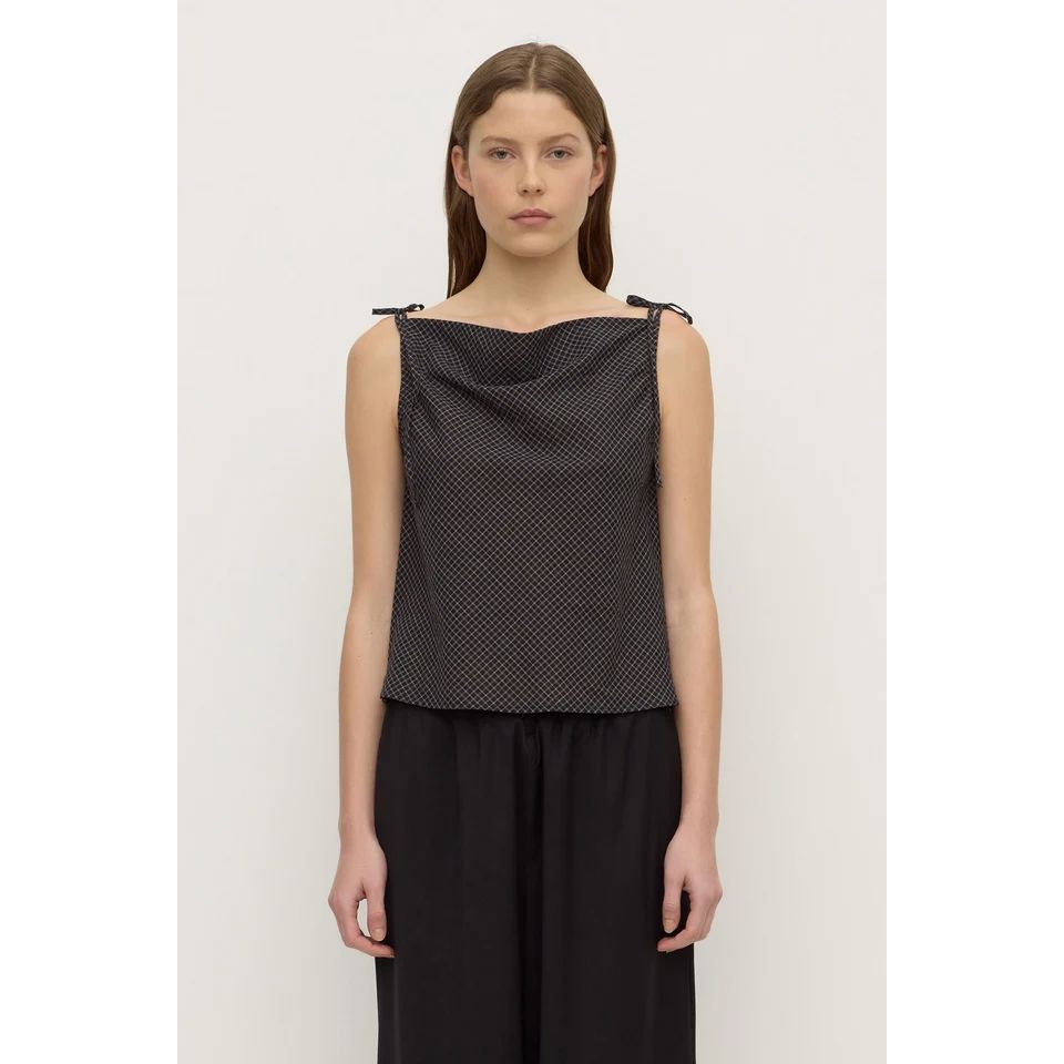 Assembly Label Iris Check Top - True Navy Women's Top Assembly Label