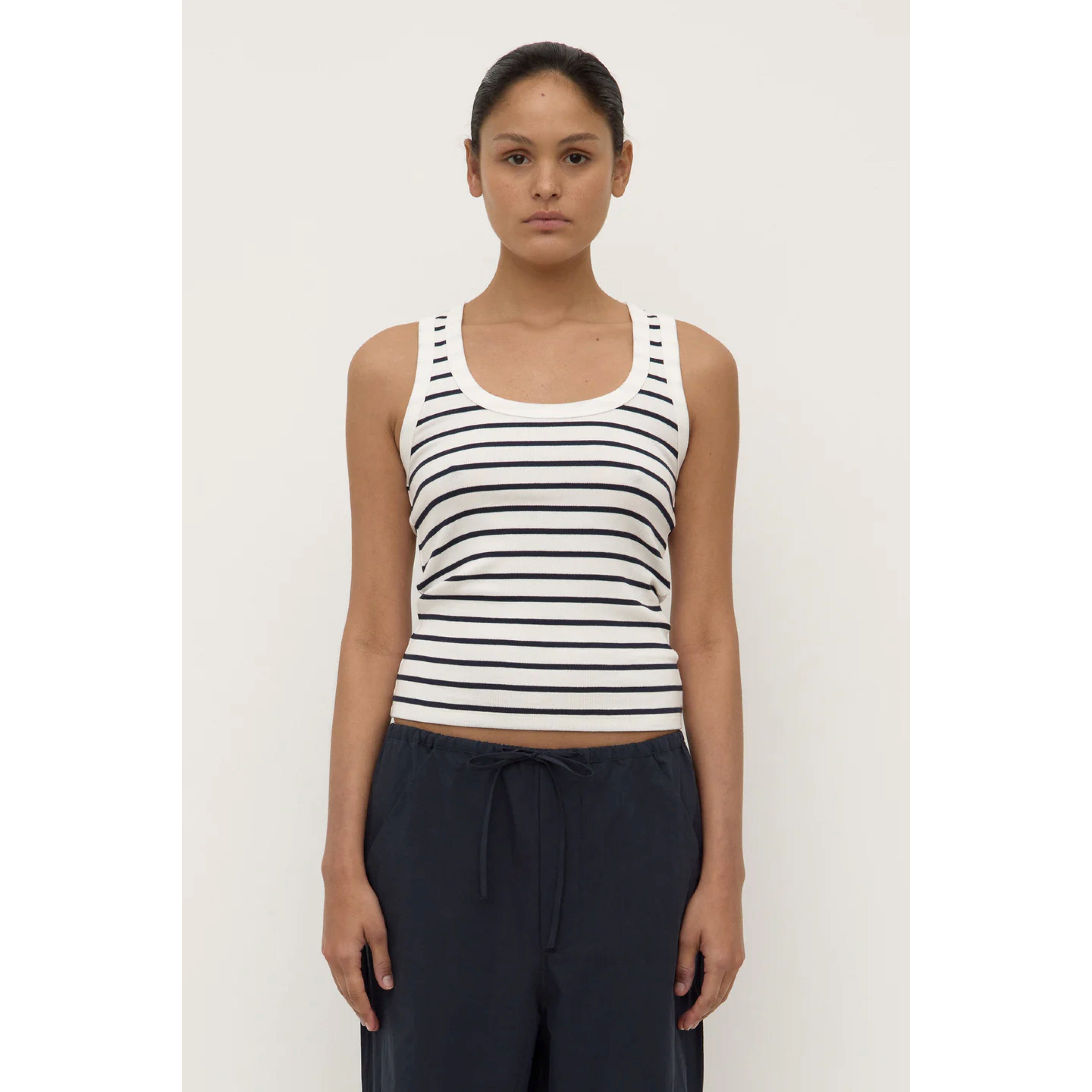Assembly Label Leony Stripe Tank Top - Navy/Antique White Assembly Label