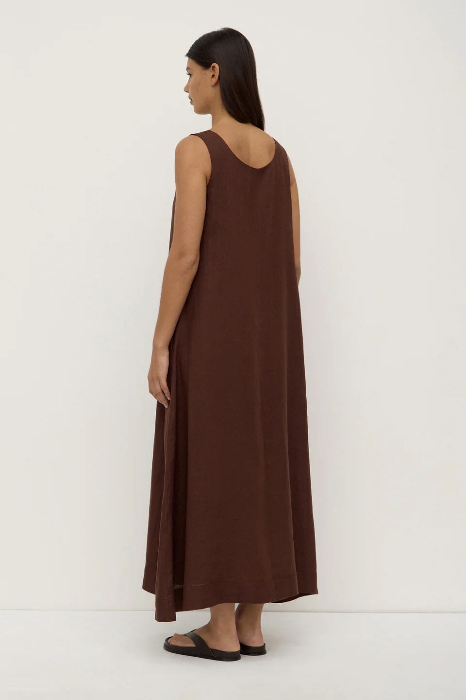 Assembly Label Maree Linen Midi Dress - Espresso Assembly Label