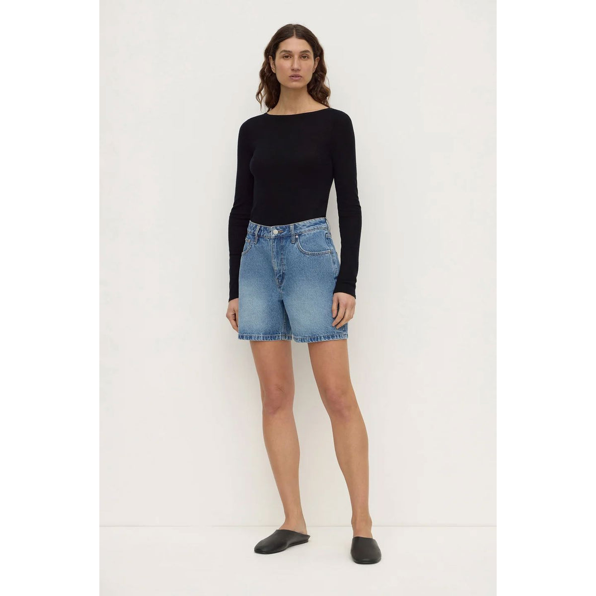 Assembly Label Mid Rise Vintage Denim Short - Classic Blue Women’s Denim Shorts Assembly Label