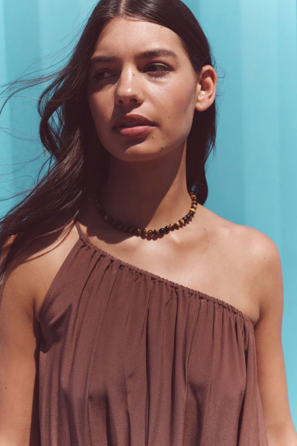 Assembly Label Mila Asymmetrical Maxi Dress - Espresso Assembly Label