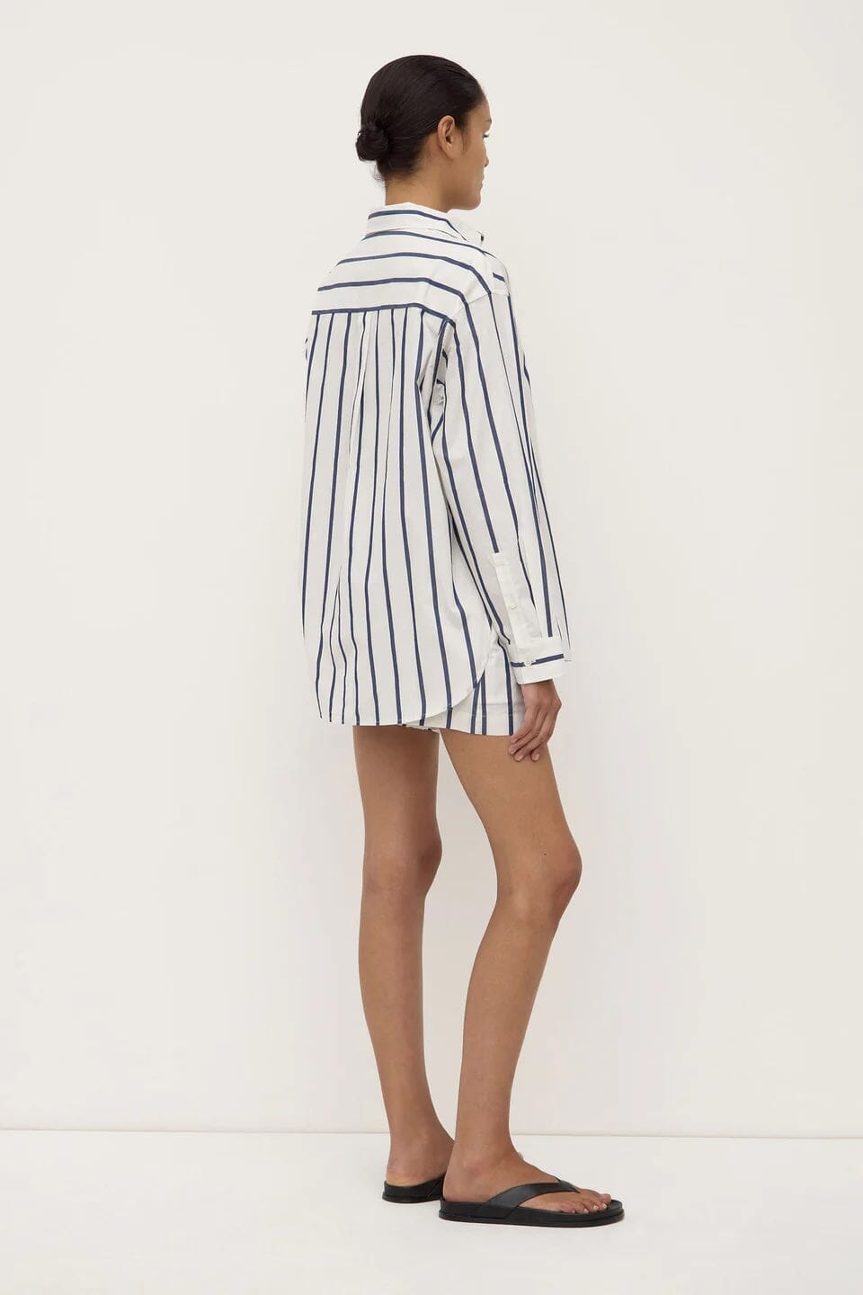 Assembly Label Nara Stripe Long Sleeve Shirt - White/True Navy Assembly Label