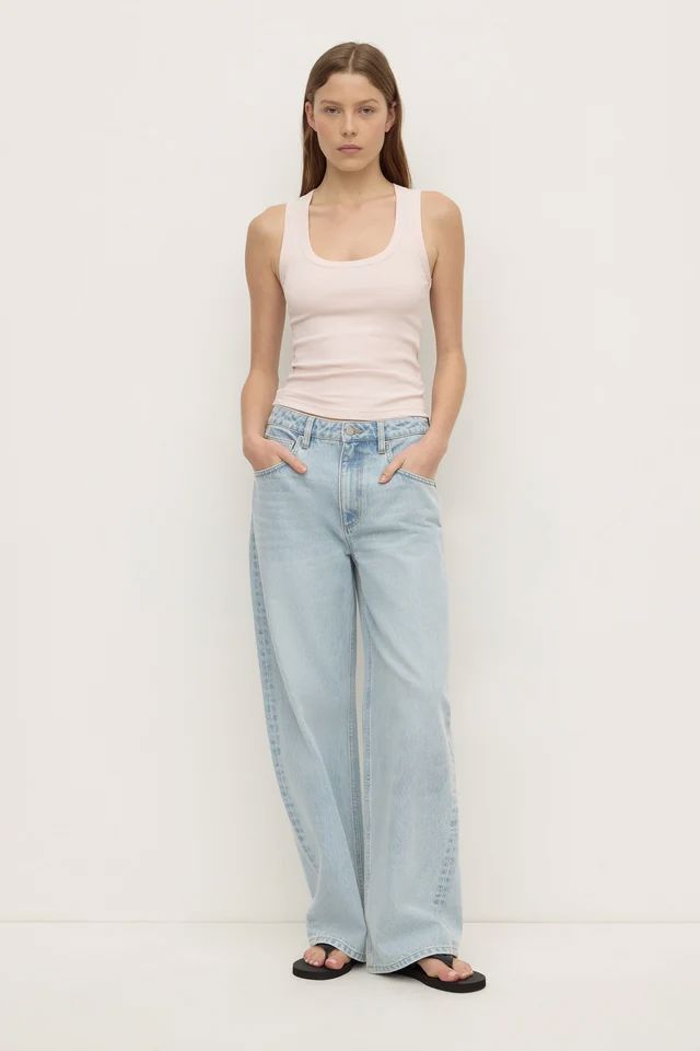 Assembly Label Robyn Scoop Neck Rib Tank - Soft Rose Tank Top Assembly Label