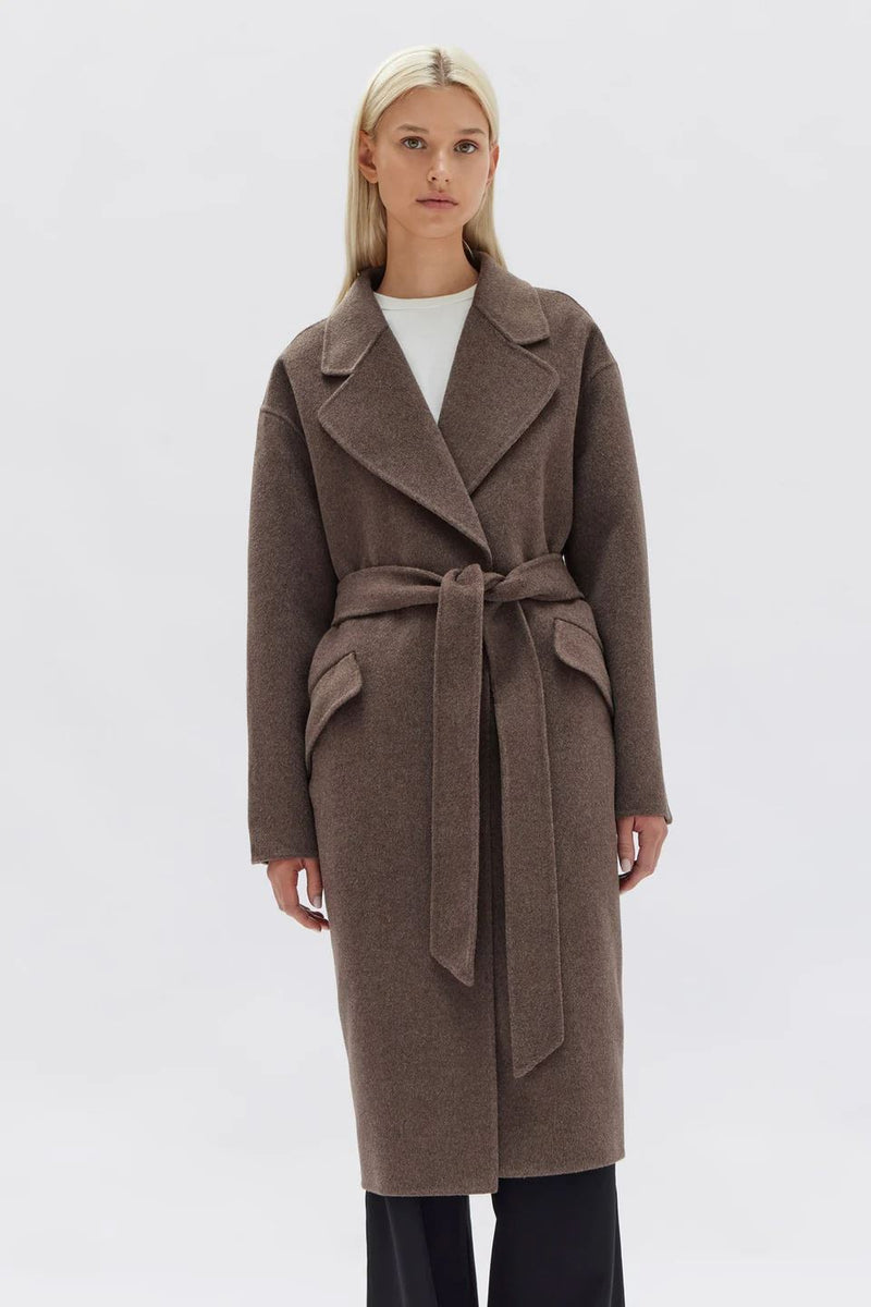 Assembly Label Sadie Single Breasted Wool Coat - Cocoa Marle Assembly Label