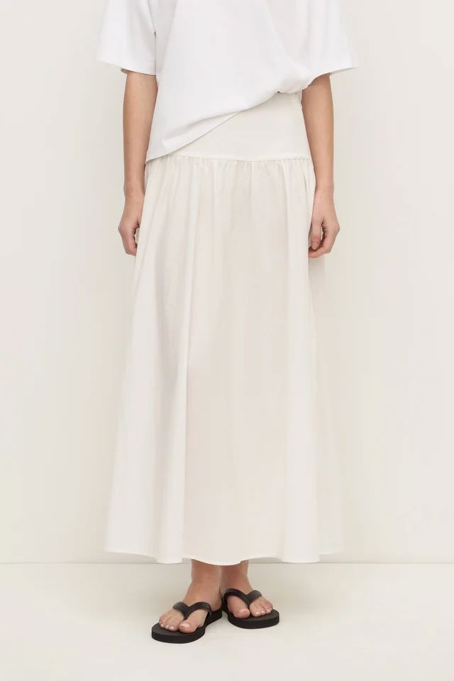 Assembly Label Sarah Cotton Maxi Skirt - White Assembly Label