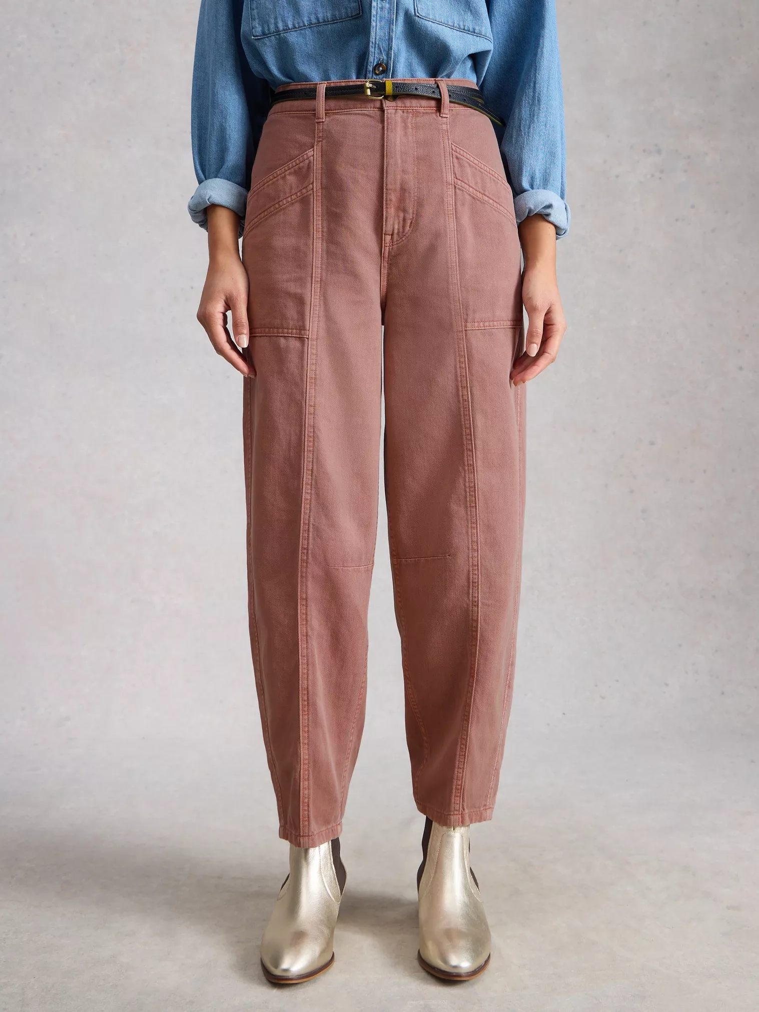 White Stuff Aubrey Barrel Trouser - Mid Pink