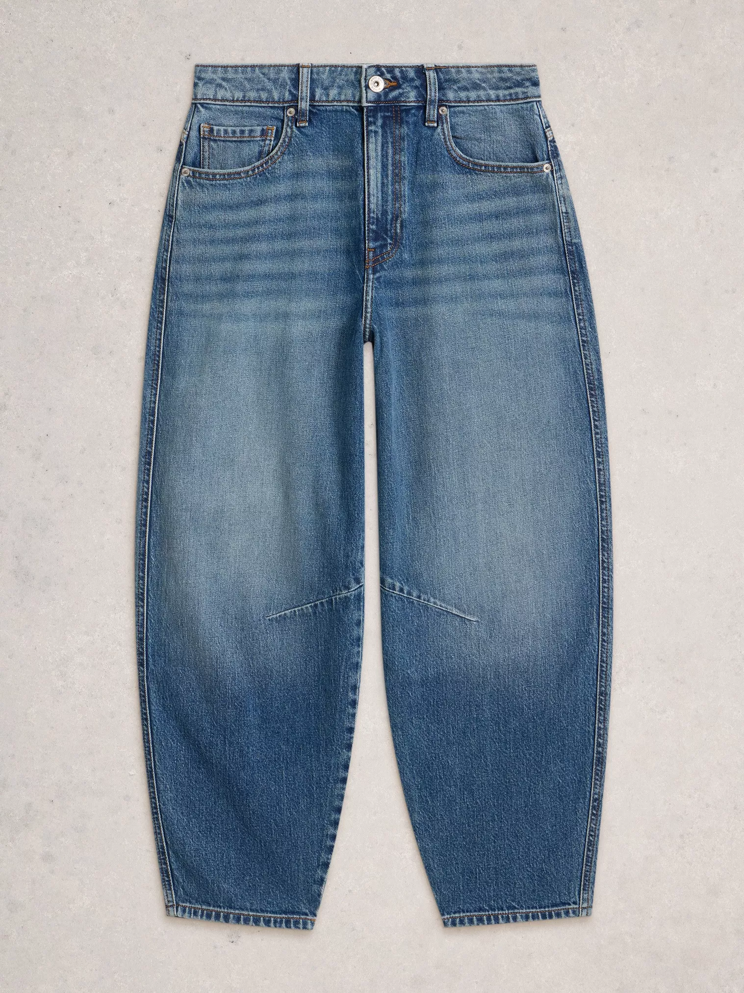 White Stuff Aubrey Barrel Leg Jean - Mid Denim