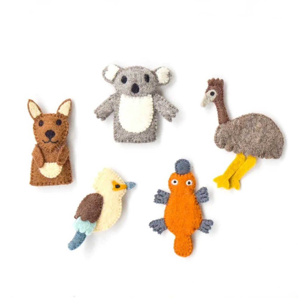 Australian Animals A - Finger Puppet Set Finger Puppets Tara Treasures