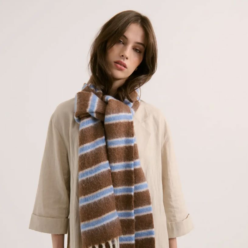 Basset Stripe Fluffy Scarf Angels Whisper Accessories