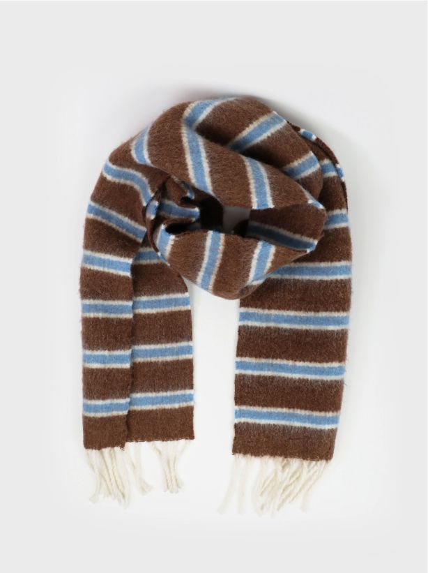 Basset Stripe Fluffy Scarf Angels Whisper Accessories