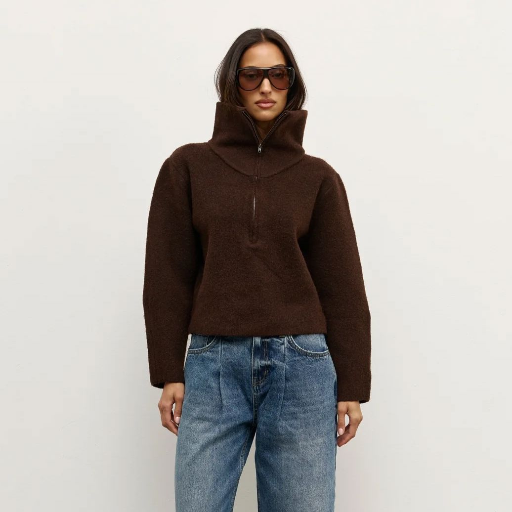 Bayse Ruva Quarter Zip - Chocolate Bayse