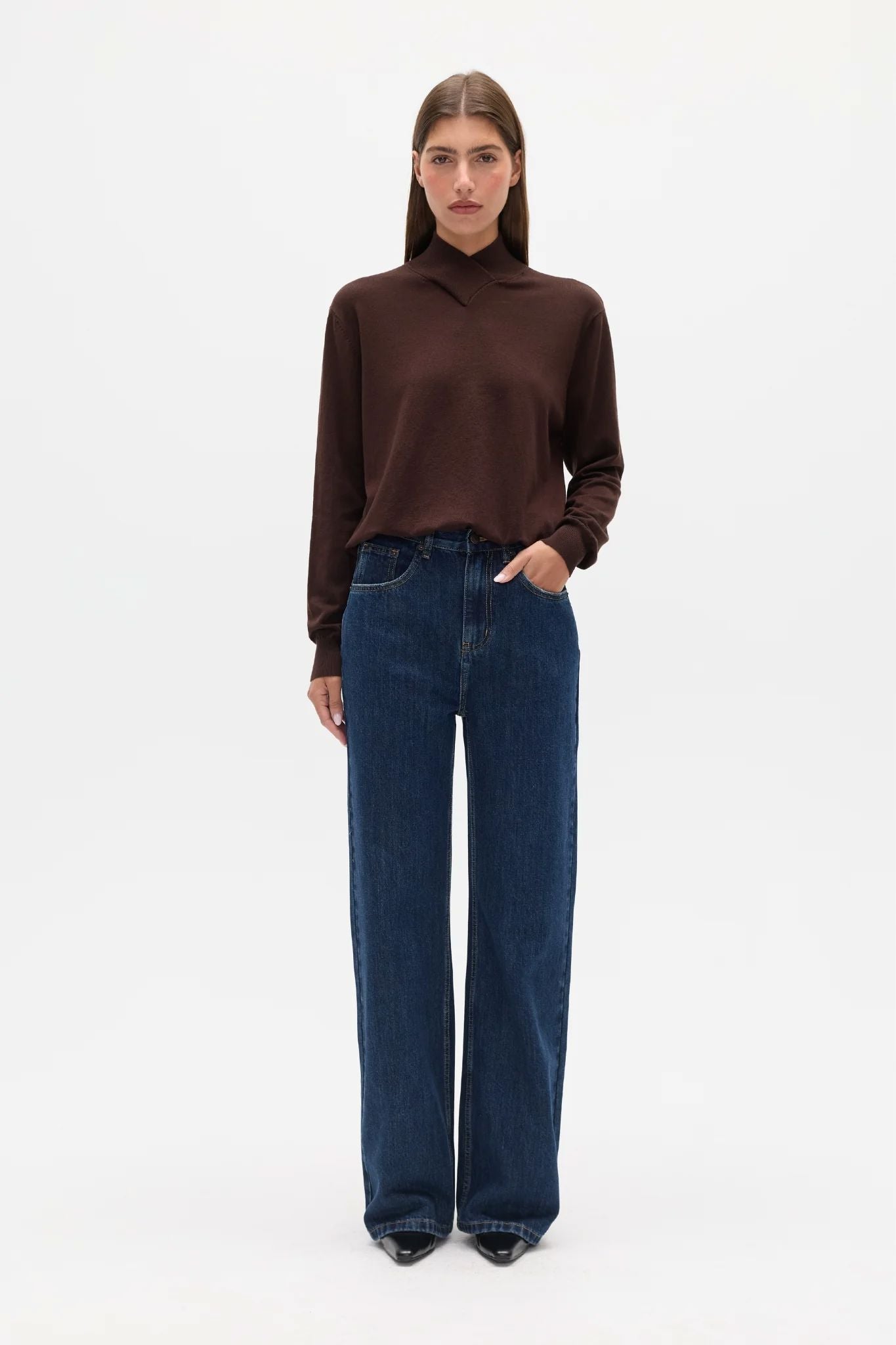 Bayse Yvette Knit Jumper - Chocolate Brown Women's Knit Bayse