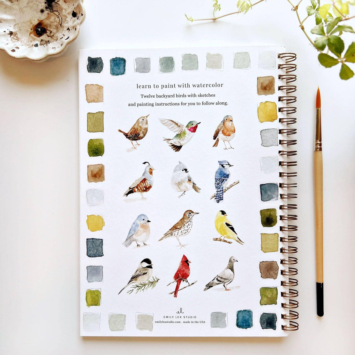Birds Watercolour Workbook emily lex studio