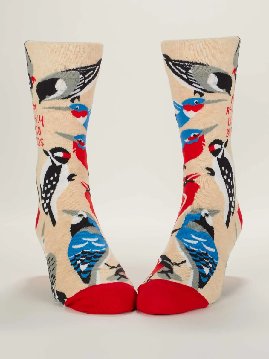 BlueQ Men's Crew Socks - Really into Birds