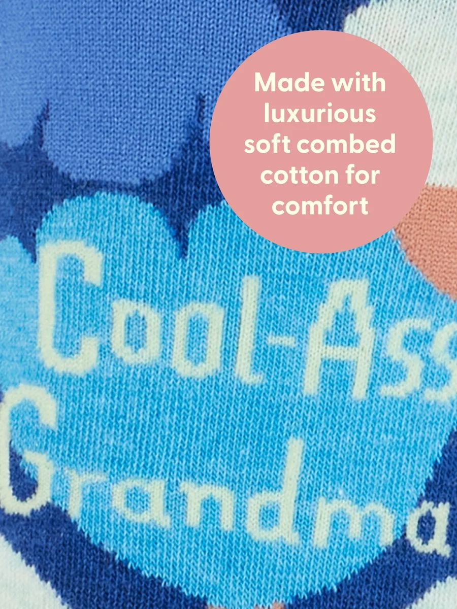 Blue Q Women's Crew Socks - Cool-Ass Grandma Women's Socks Blue Q
