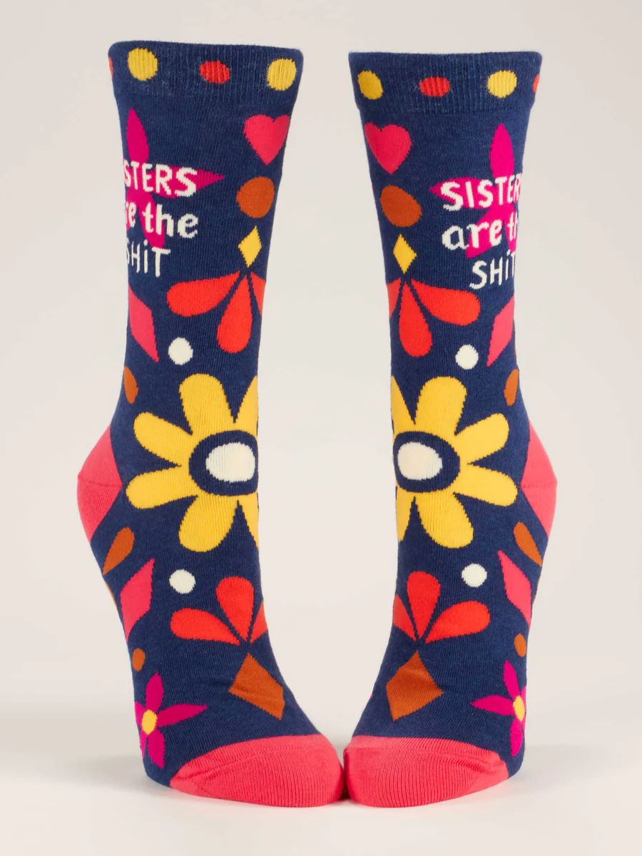 Blue Q Women's Crew Socks - Sisters Are The Sh#t Women's Socks Blue Q