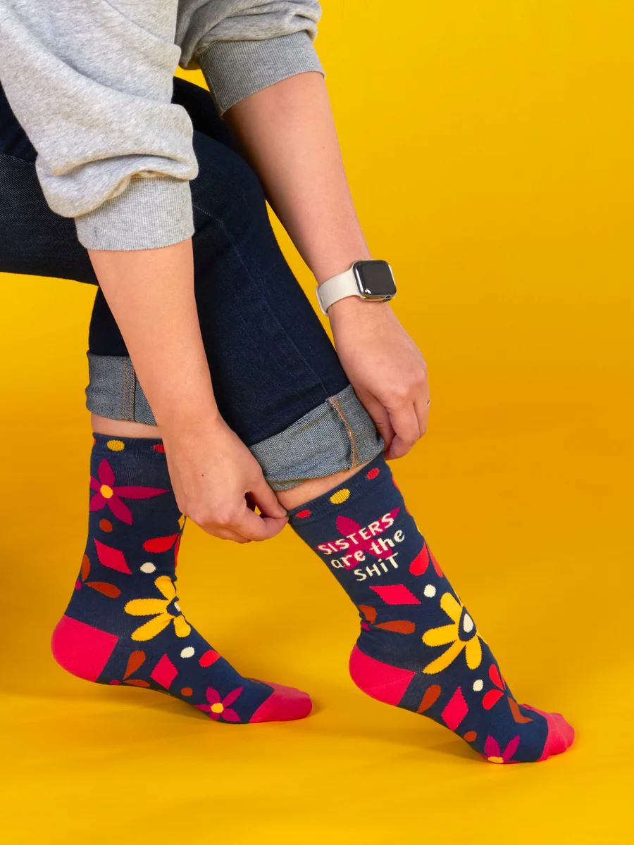Blue Q Women's Crew Socks - Sisters Are The Sh#t Women's Socks Blue Q