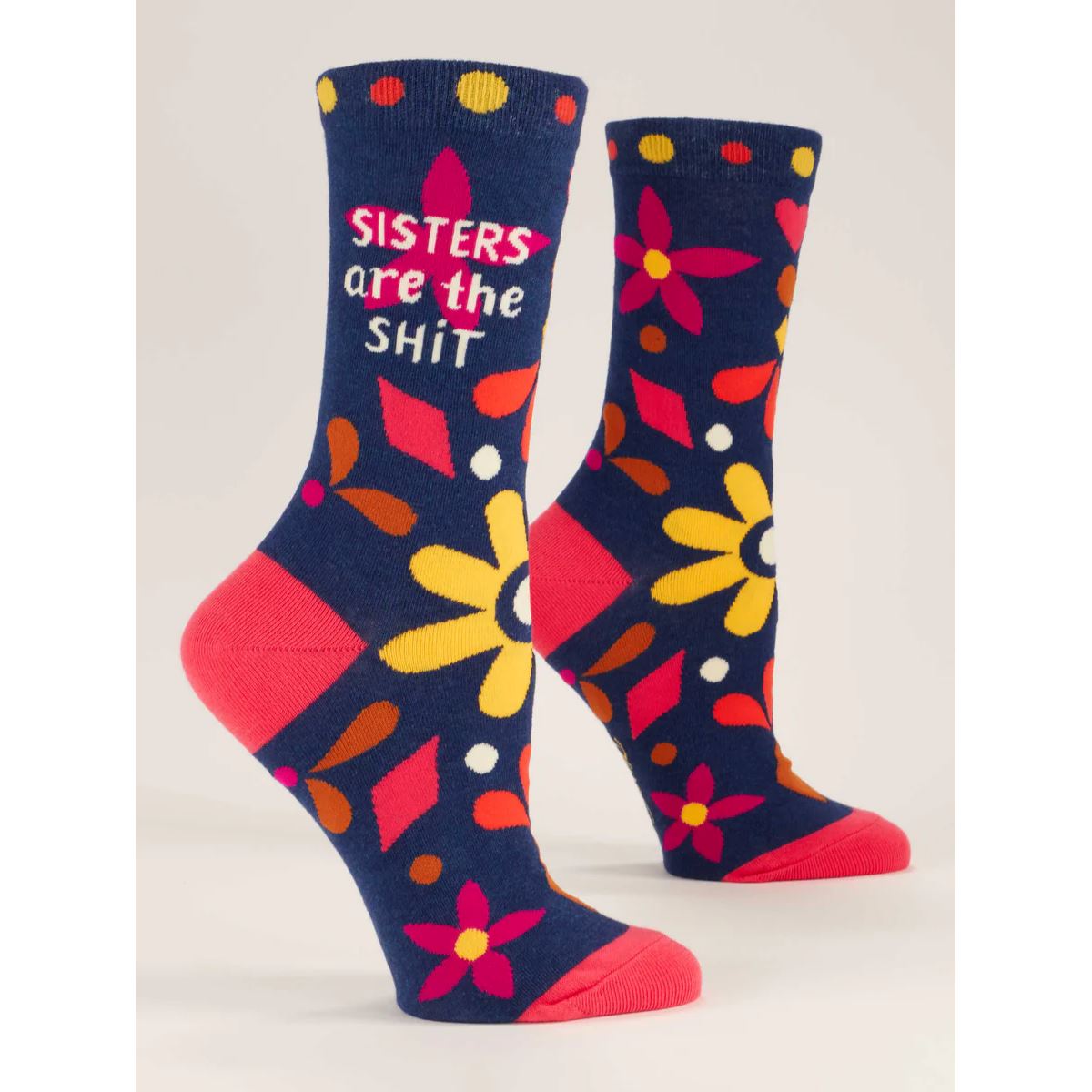 Blue Q Women's Crew Socks - Sisters Are The Sh#t Women's Socks Blue Q