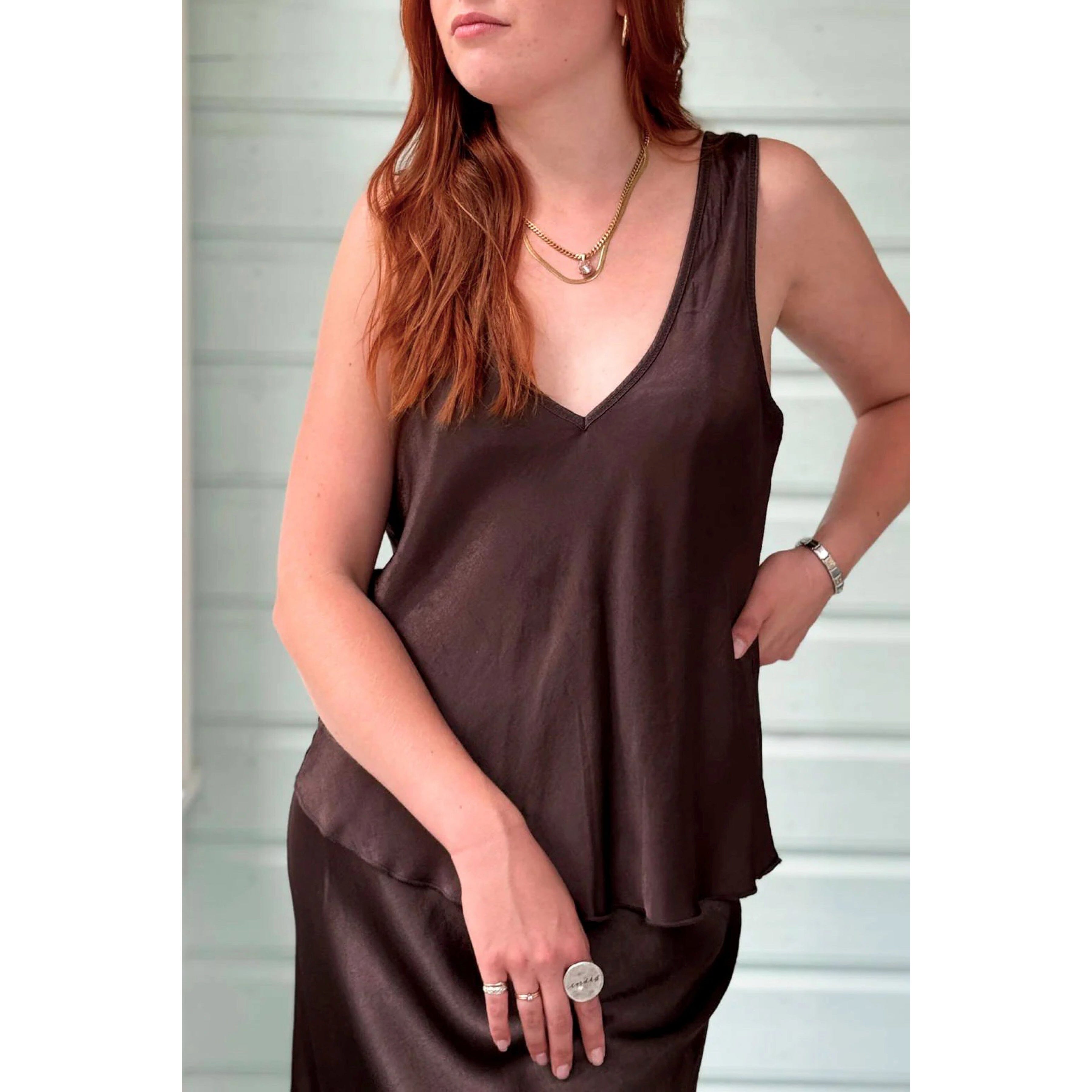 Bohemiana Jaci Viscose Top - Brown Bohemiana