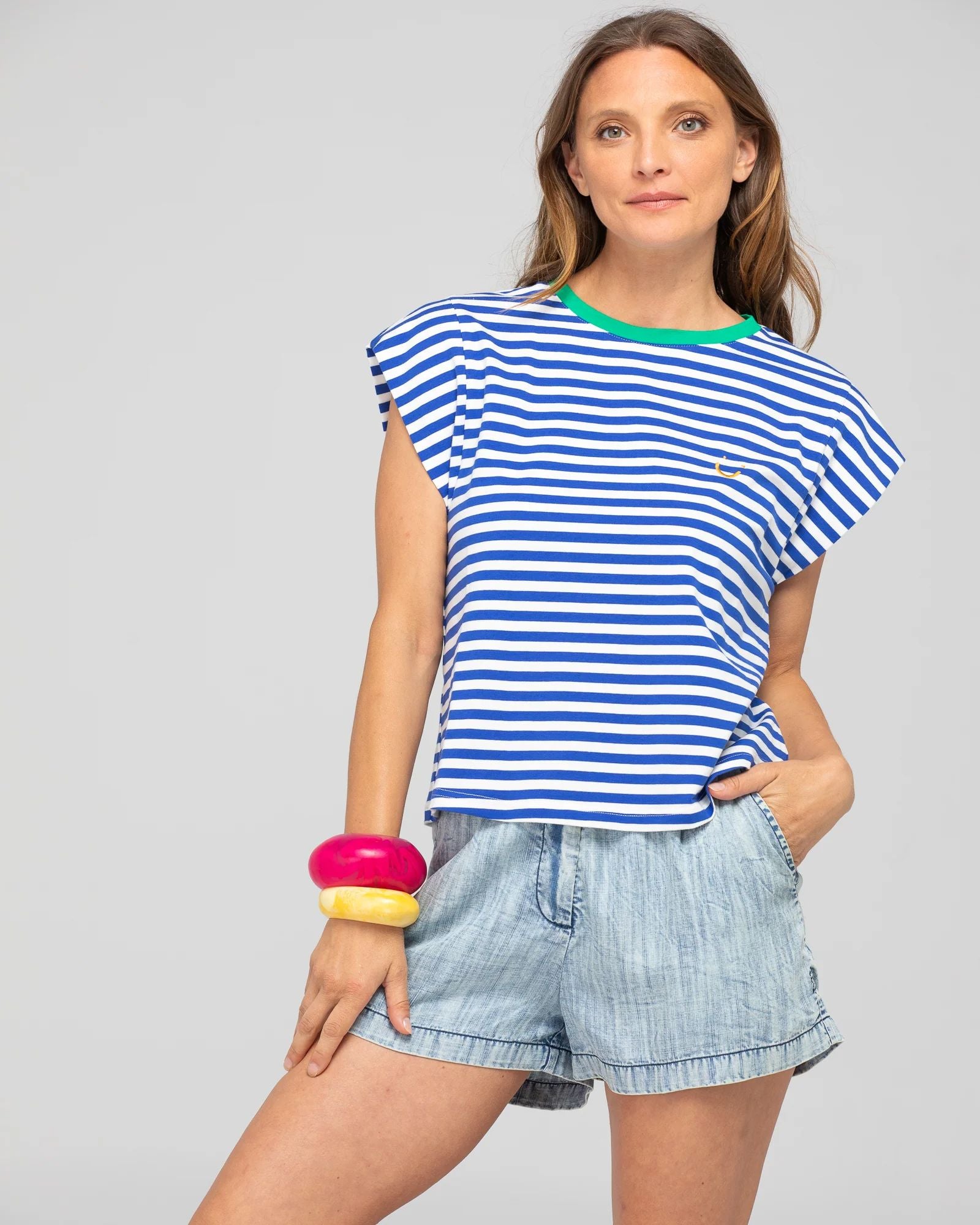 Boom Shankar Bellissimo Tee - Blue Stripe T-shirt Boom Shankar