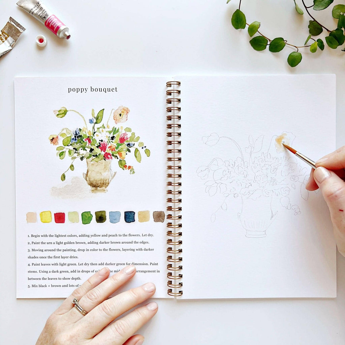 Bouquets Watercolour Workbook emily lex studio