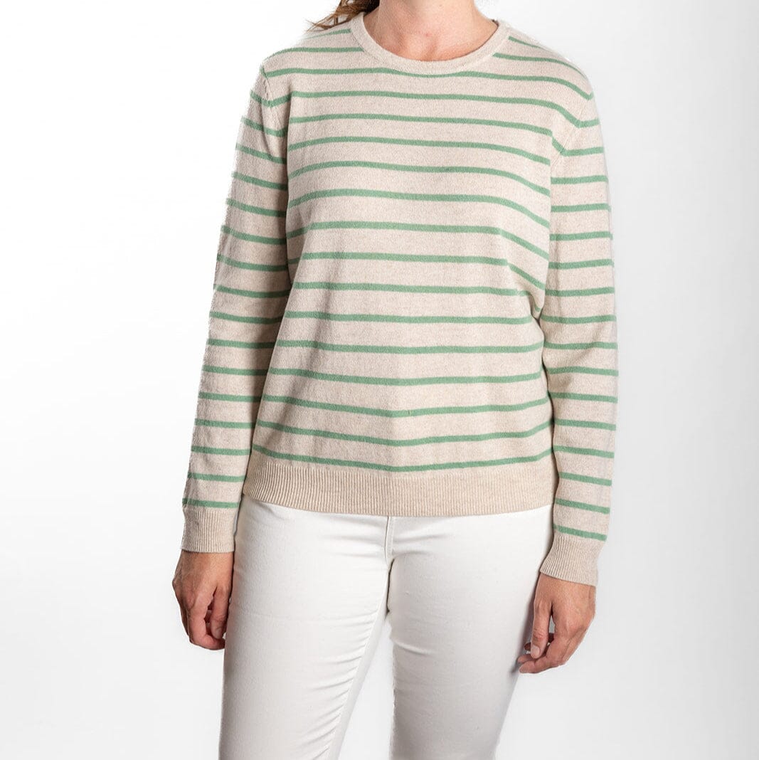 Bow & Arrow Breton Stripe- Oatmeal/Mint Stripe Bow & Arrow