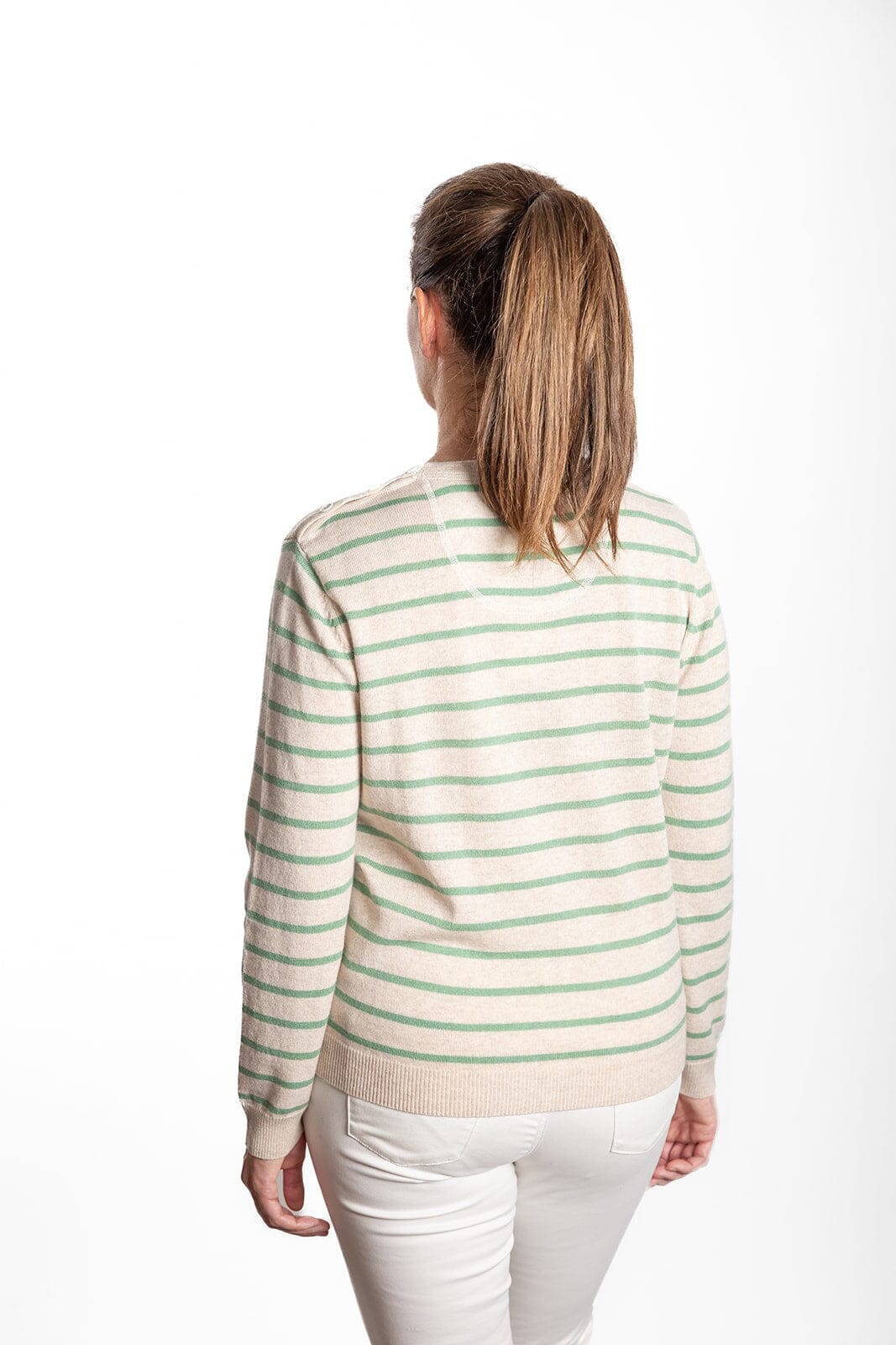 Bow & Arrow Breton Stripe- Oatmeal/Mint Stripe Bow & Arrow